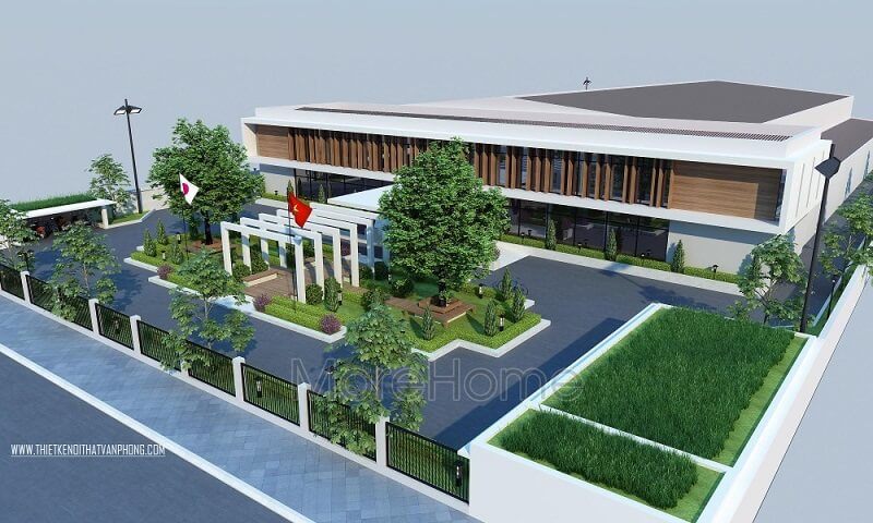 Mẫu thiết kế kiến trúc văn phòng xanh ấn tượng cho công ty Bình Minh